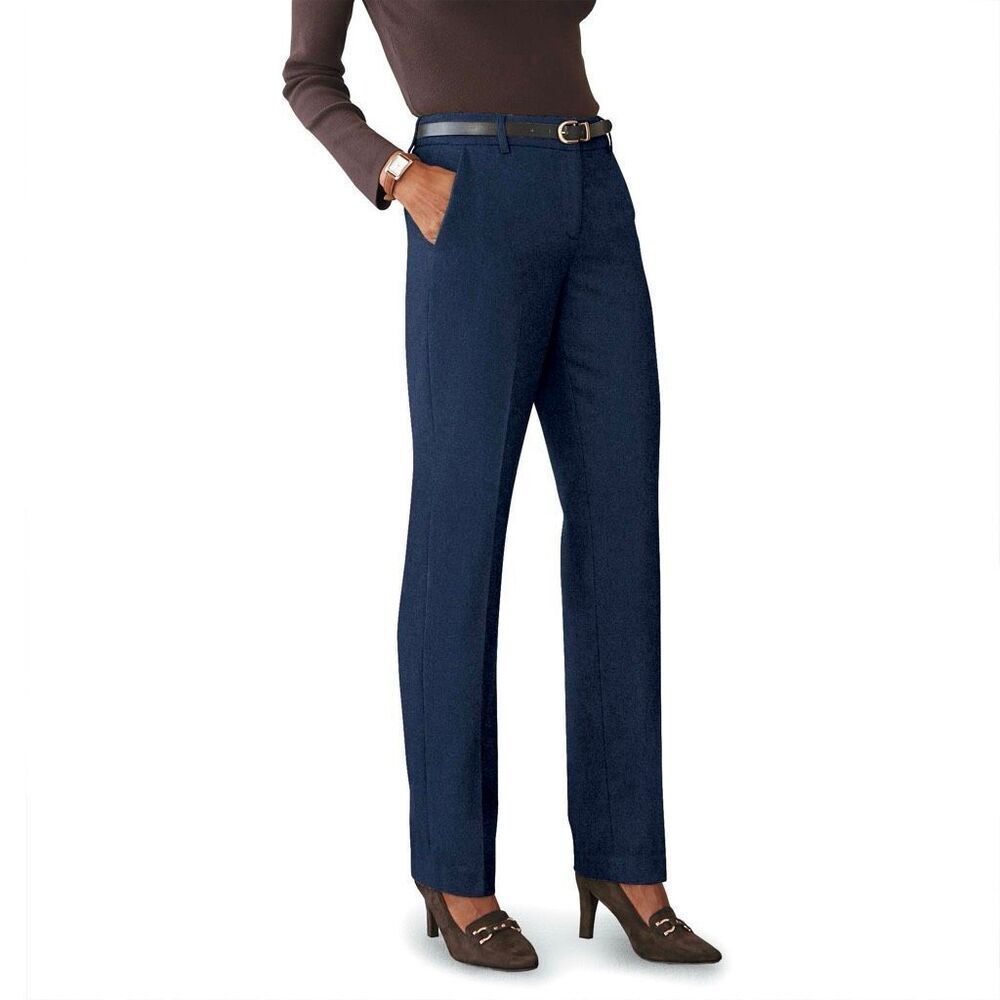 Chadwick’s Wool Blend Straight Leg Pants, Fully Lined Fly Front Slant Pockets
